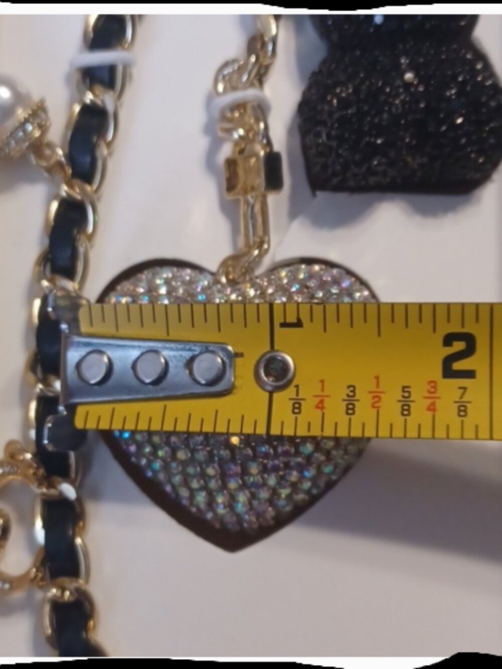 EyeCandy Los Angeles Rhinestone Heart, Teddy & Charms Hand Bag Dangle NIP - Picture 4 of 6